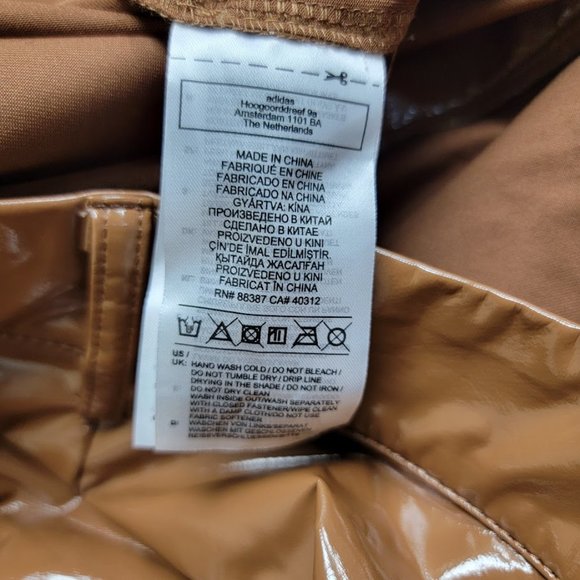 Adidas x Ivy Park Womens Wild Brown Latex Pants Size 4X Embroidered Logo Beyonce - Picture 12 of 16